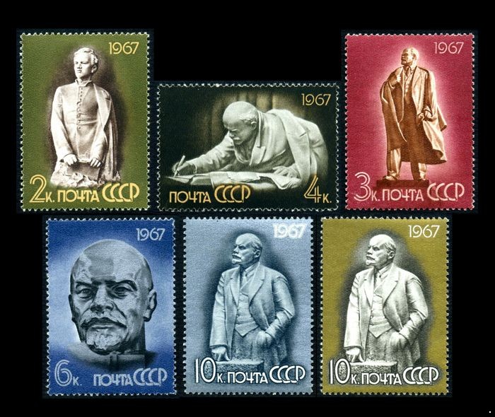 СССР 1967 г. № 3479-3484 В.Ленин в скульптуре, серия 6 марок